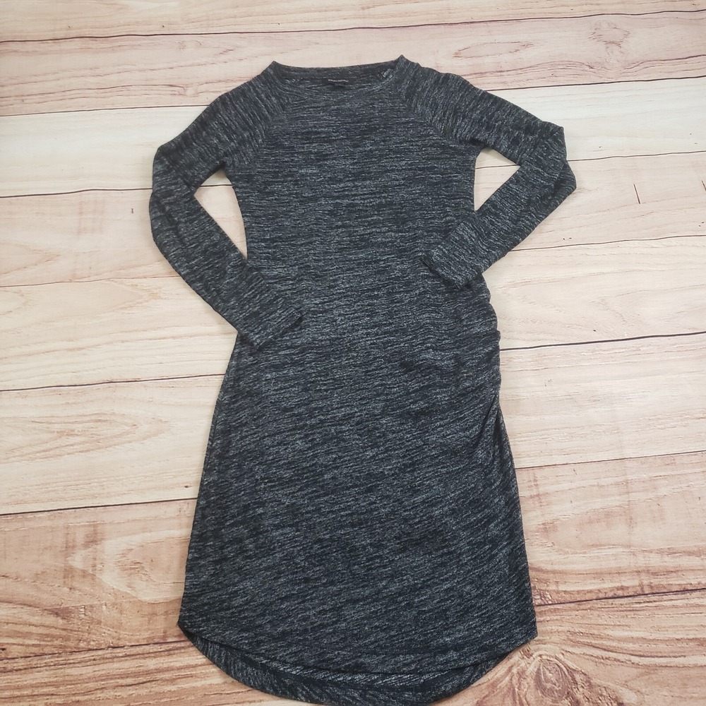 Banana Republic Dress Womens‎ Extra Small Gray Bodycon Ruched Side Knit Ladies